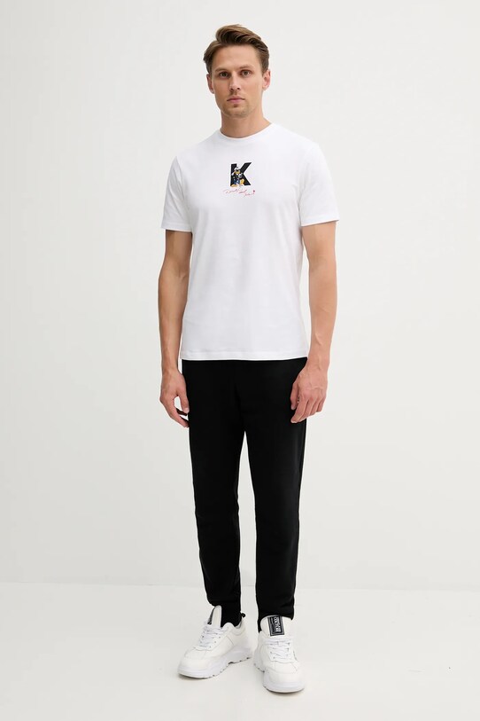 Βαμβακερό μπλουζάκι Karl Lagerfeld DISNEY 553270.755099 λευκό AW25