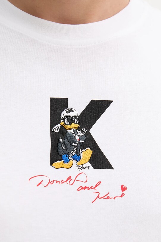 Βαμβακερό μπλουζάκι Karl Lagerfeld DISNEY 553270.755099 λευκό