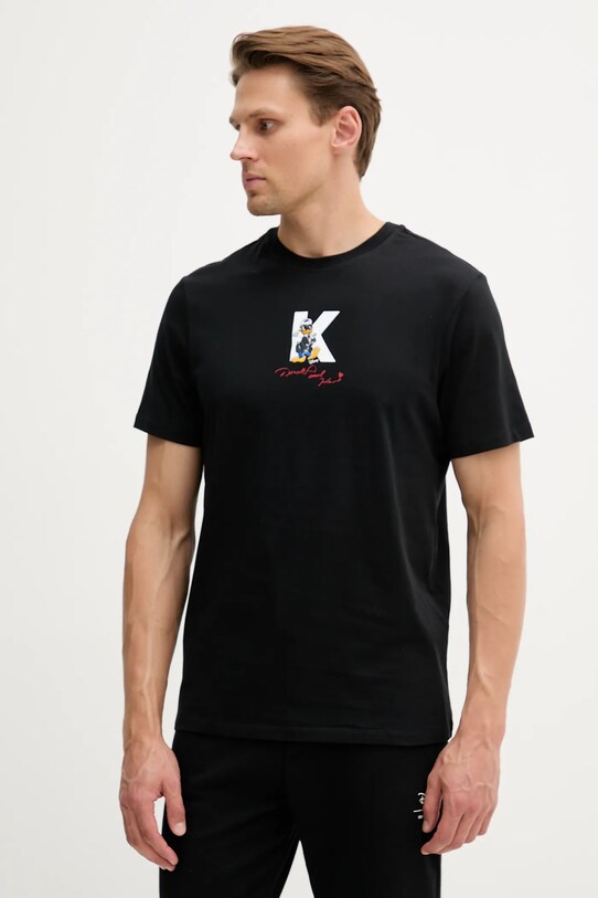 Karl Lagerfeld t-shirt bawełniany DISNEY nadruk czarny 553270.755099