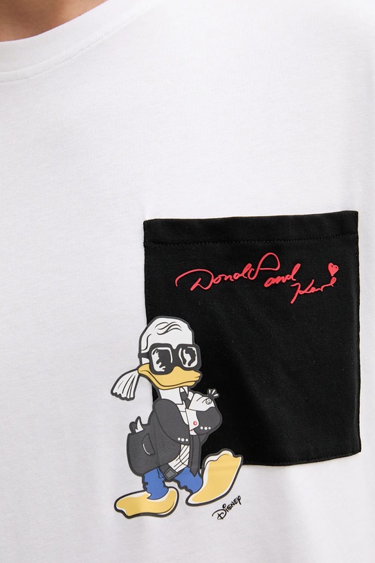 Βαμβακερό μπλουζάκι Karl Lagerfeld DISNEY 553270.755097 λευκό