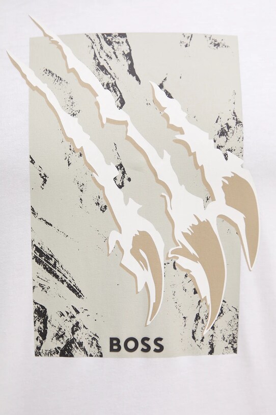 Bavlnené tričko BOSS Orange 50546362 béžová