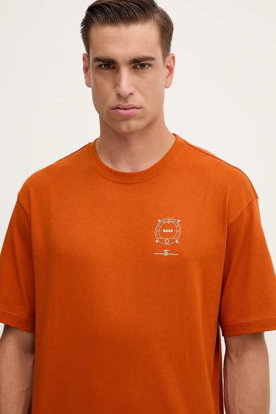 BOSS Orange tricou din bumbac portocaliu 50546370