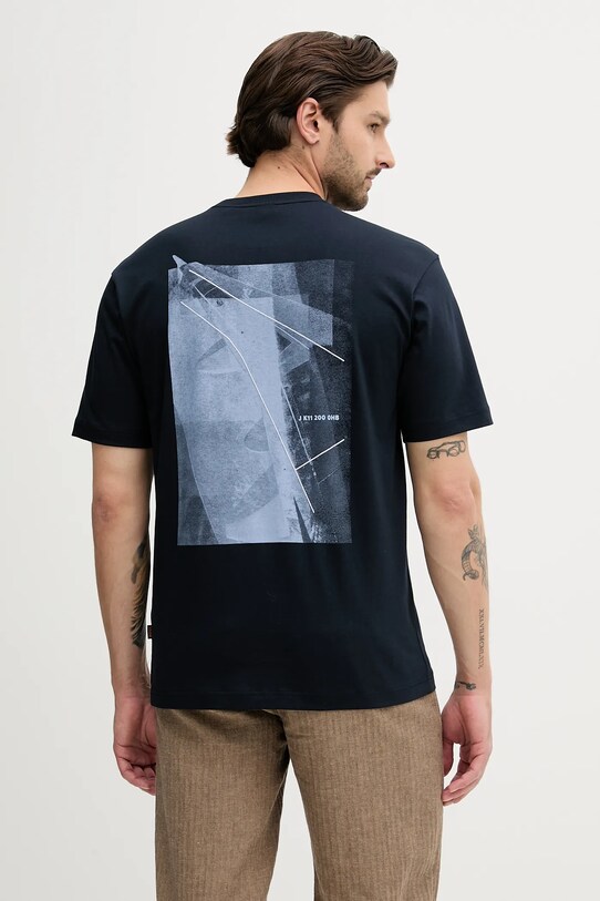 BOSS Orange tricou din bumbac print bleumarin 50546374