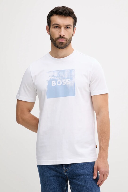 BOSS Orange t-shirt bawełniany 50546381 biały AW25