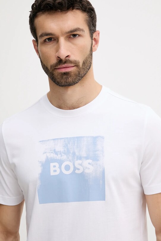 BOSS Orange tricou din bumbac alb 50546381