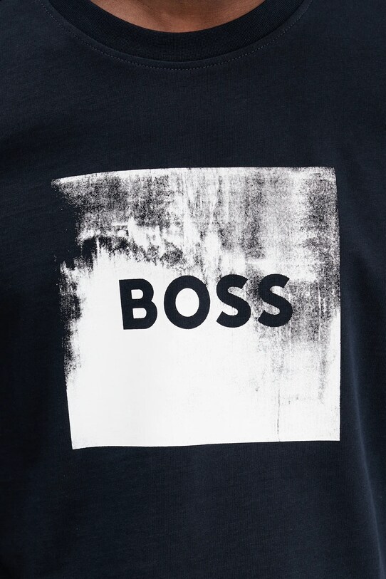 Bavlnené tričko BOSS Orange tmavomodrá 50546381
