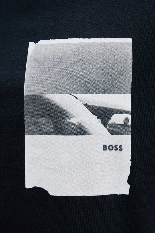 Хлопковая футболка BOSS Orange 50546920 тёмно-синий
