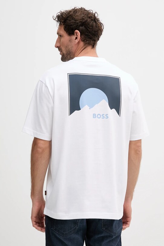 BOSS Orange tricou din bumbac print alb 50547087