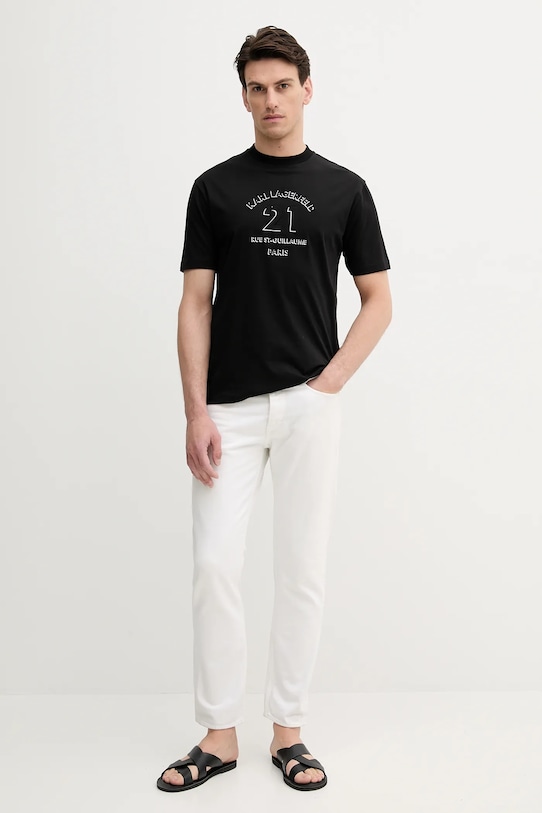 Bavlněné tričko Karl Lagerfeld 553240.755160 černá AW25