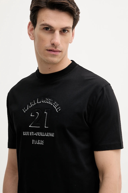 Bavlněné tričko Karl Lagerfeld černá 553240.755160