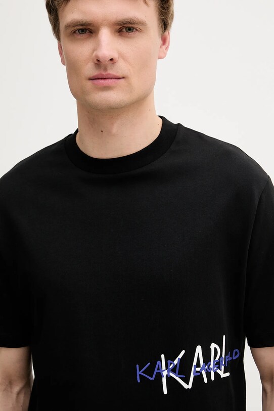 Karl Lagerfeld tricou din bumbac negru 553225.755145
