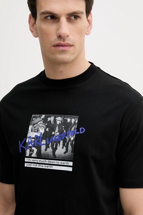 Karl Lagerfeld tricou din bumbac negru 553225.755143