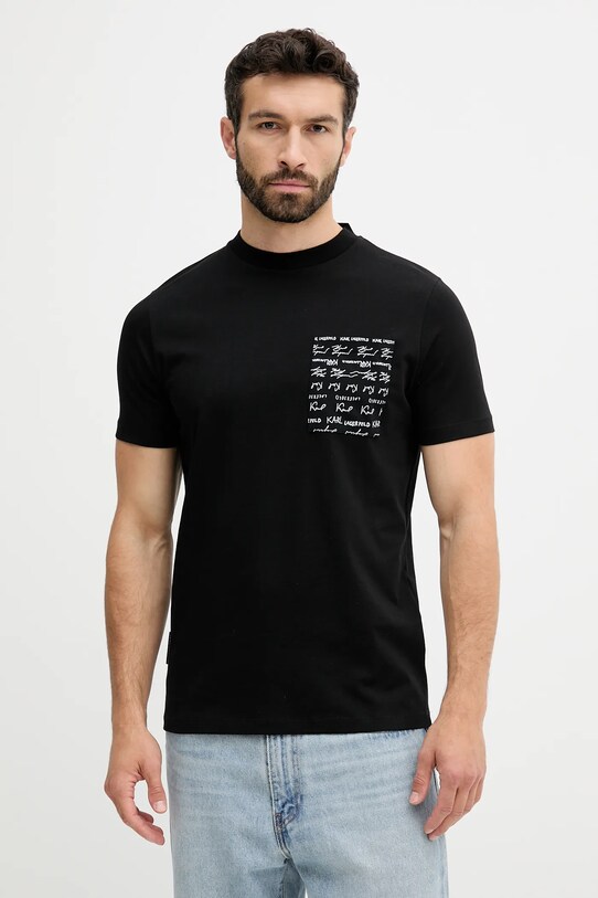 Karl Lagerfeld tricou din bumbac print negru 553225.755041