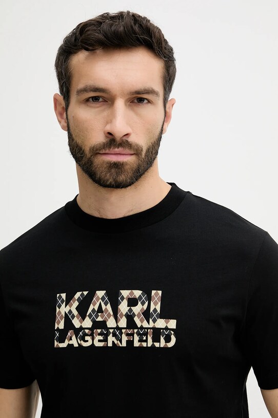 Karl Lagerfeld tricou din bumbac negru 553225.755036