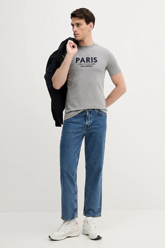 Karl Lagerfeld tricou din bumbac 553225.755033 gri AW25