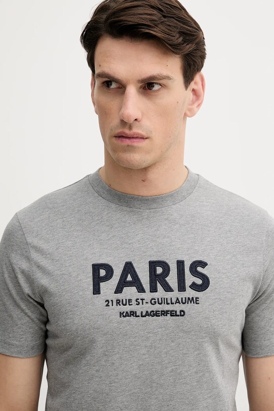 Karl Lagerfeld tricou din bumbac gri 553225.755033