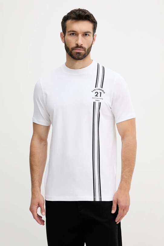 Karl Lagerfeld tricou print alb 553235.755050