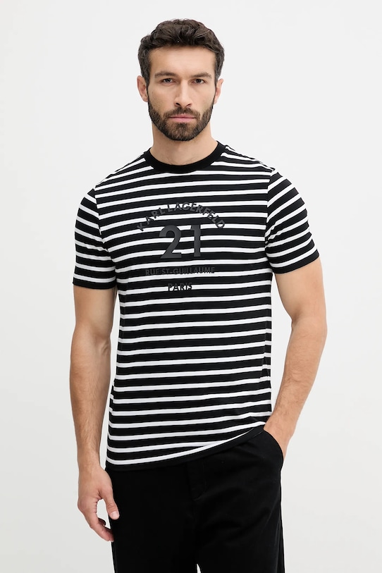 Karl Lagerfeld tricou din bumbac cu modele negru 553225.755030