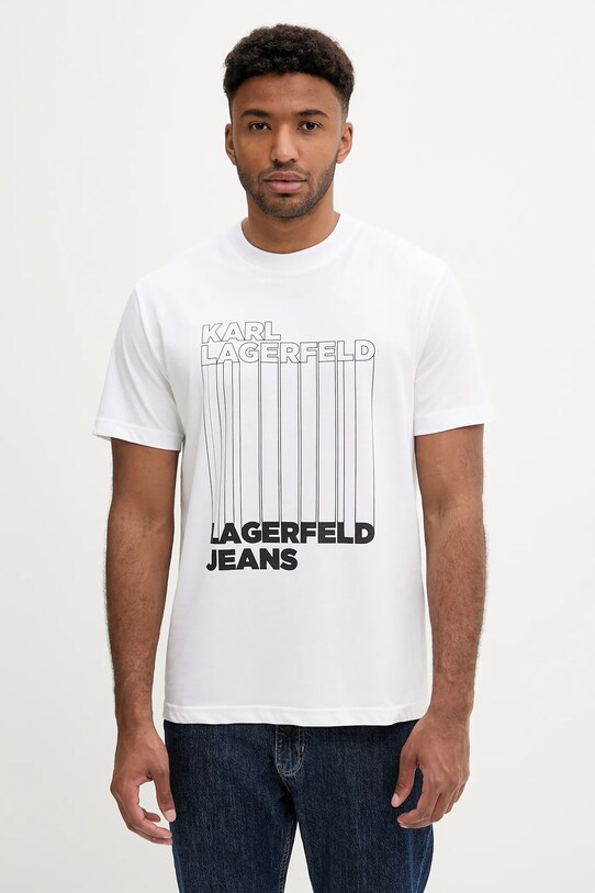 Karl Lagerfeld Jeans tricou print alb A3M17002