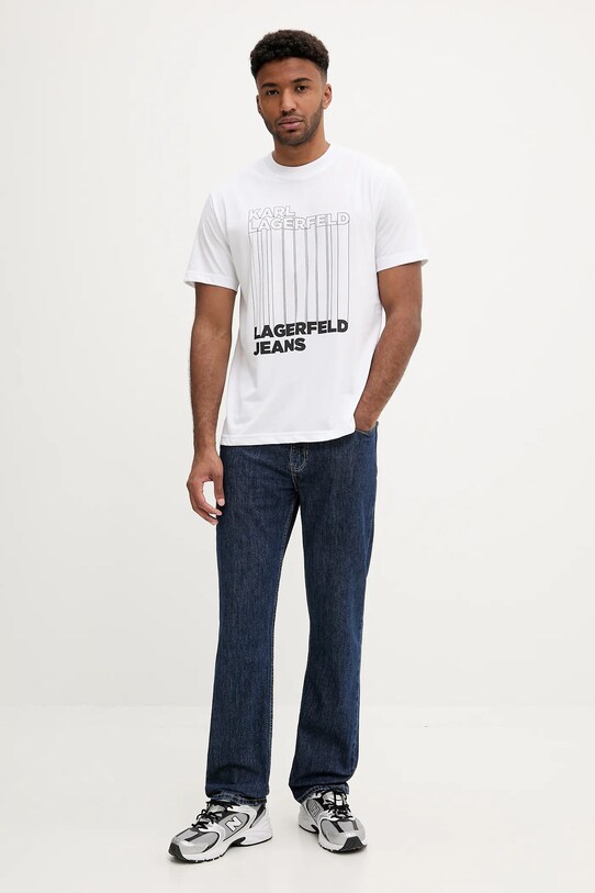 Karl Lagerfeld Jeans tricou A3M17002 alb AW25