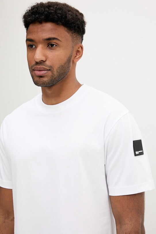 Karl Lagerfeld Jeans tricou din bumbac alb A3M17003