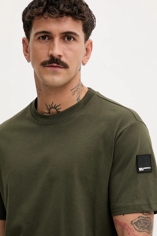 Karl Lagerfeld Jeans t-shirt bawełniany zielony A3M17003