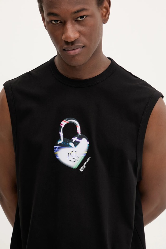 Karl Lagerfeld Jeans tricou din bumbac negru A3M17026