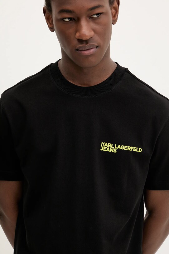 Karl Lagerfeld Jeans tricou din bumbac negru A3M17027