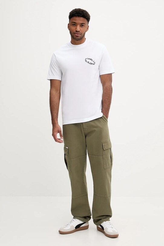 Karl Lagerfeld Jeans tricou din bumbac A3M17031 alb AW25