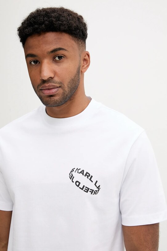 Karl Lagerfeld Jeans tricou din bumbac alb A3M17031