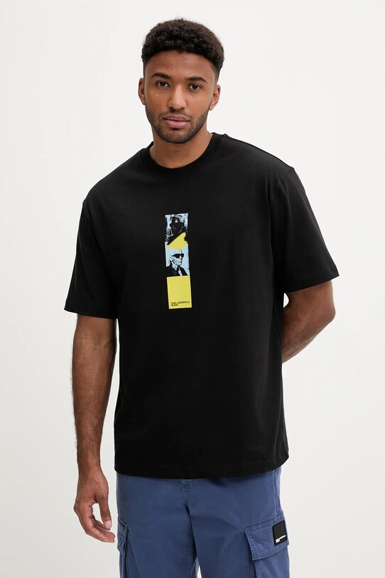 Îmbrăcăminte Karl Lagerfeld Jeans tricou din bumbac A3M17036 negru