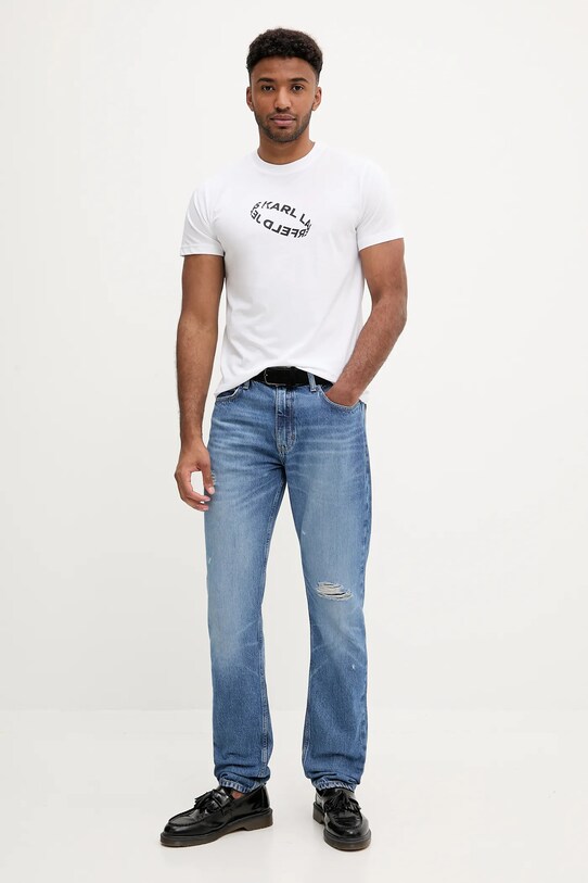 Karl Lagerfeld Jeans tricou A3M17037 alb AW25