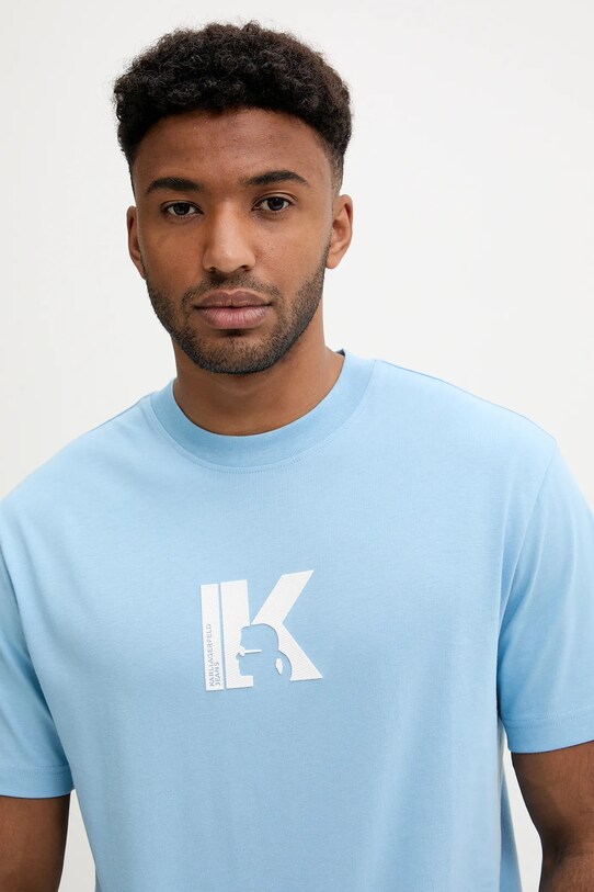 Karl Lagerfeld Jeans tricou din bumbac albastru A3M17057