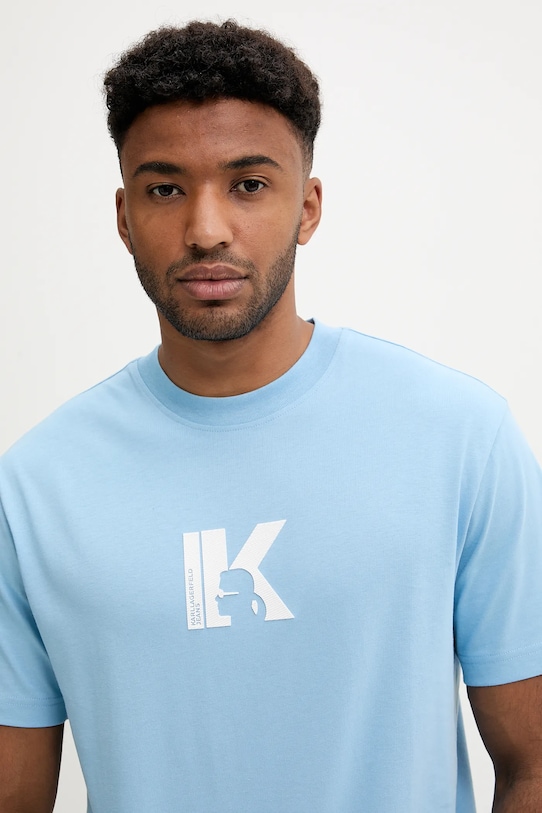 Karl Lagerfeld Jeans tricou din bumbac albastru A3M17057