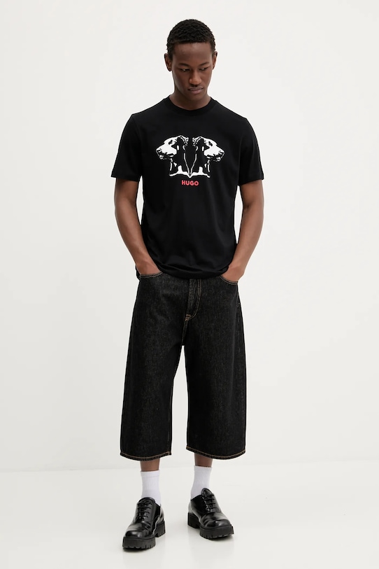 HUGO tricou din bumbac 50542734 negru AW25