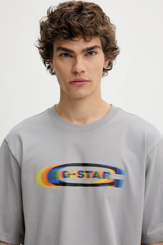 G-Star t-shirt bawełniany szary D26039.C784