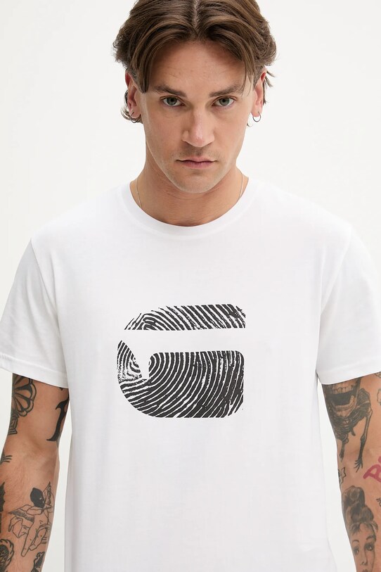 G-Star t-shirt bawełniany biały D26041.C506