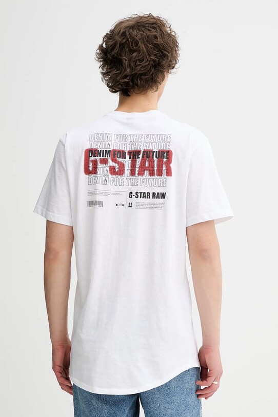 G-Star t-shirt bawełniany bawełna biały D26043.C372