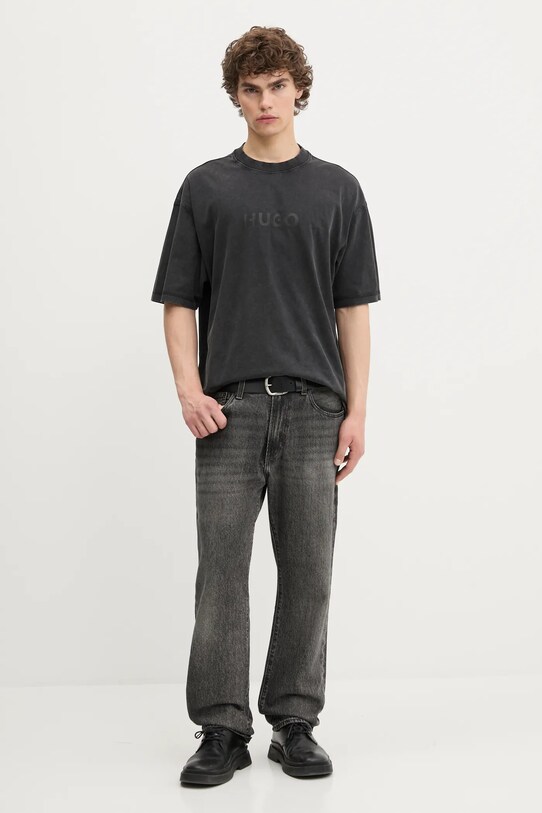 Hugo Blue t-shirt bawełniany 50542638 szary AW25