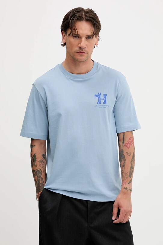 Одяг Бавовняна футболка Hugo Blue 50543483 блакитний
