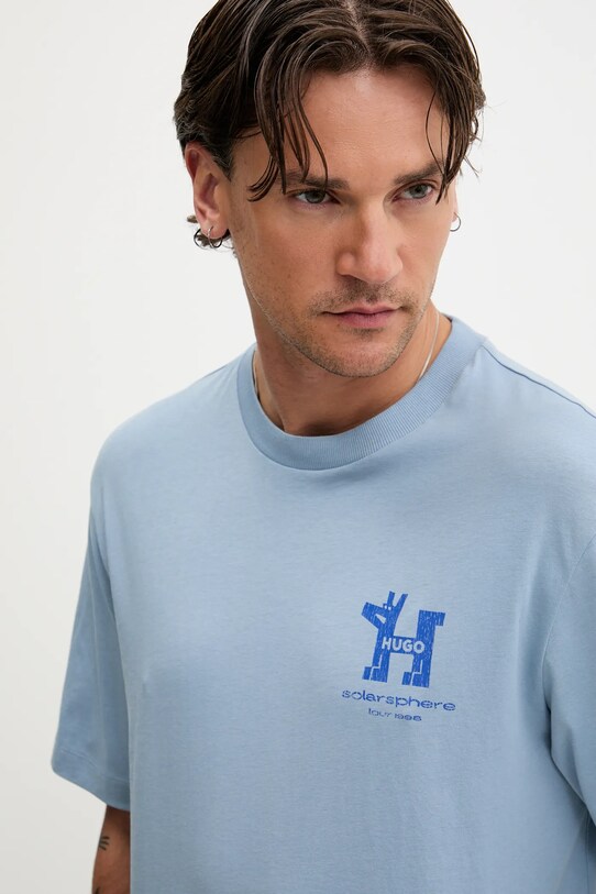 Hugo Blue tricou din bumbac albastru 50543483