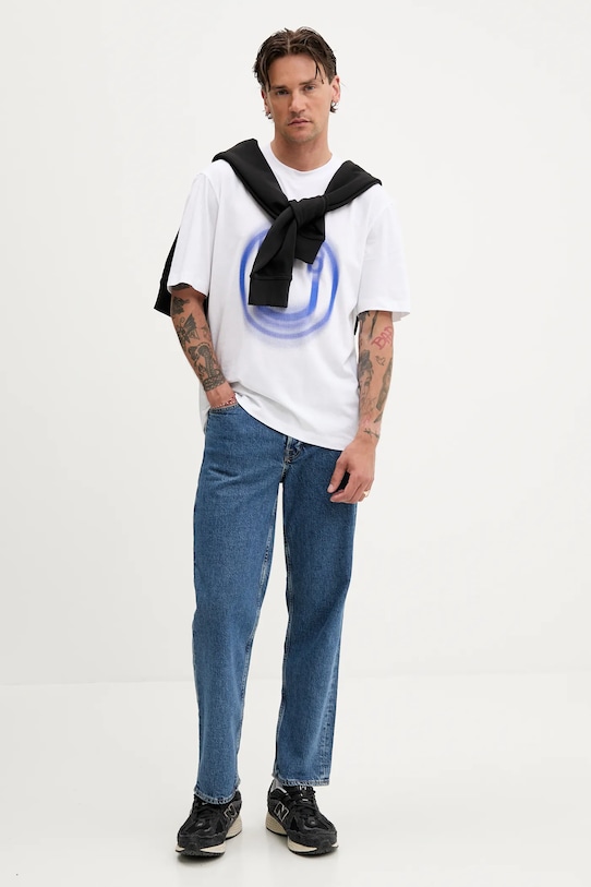 Hugo Blue tricou din bumbac alb 50543493