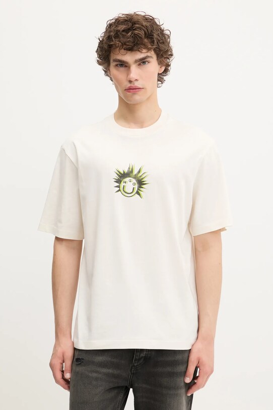 Odzież Hugo Blue t-shirt bawełniany 50543496 beżowy