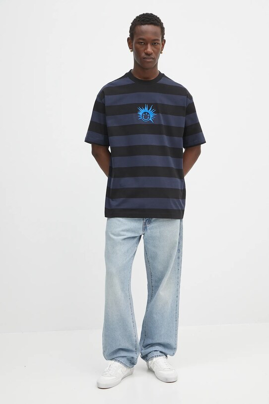 Бавовняна футболка Hugo Blue 50543929 чорний AW25