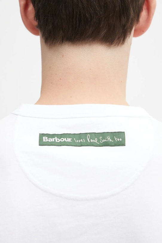 Barbour t-shirt bawełniany x Paul Smith T-Shirt MTS1525WH11 biały