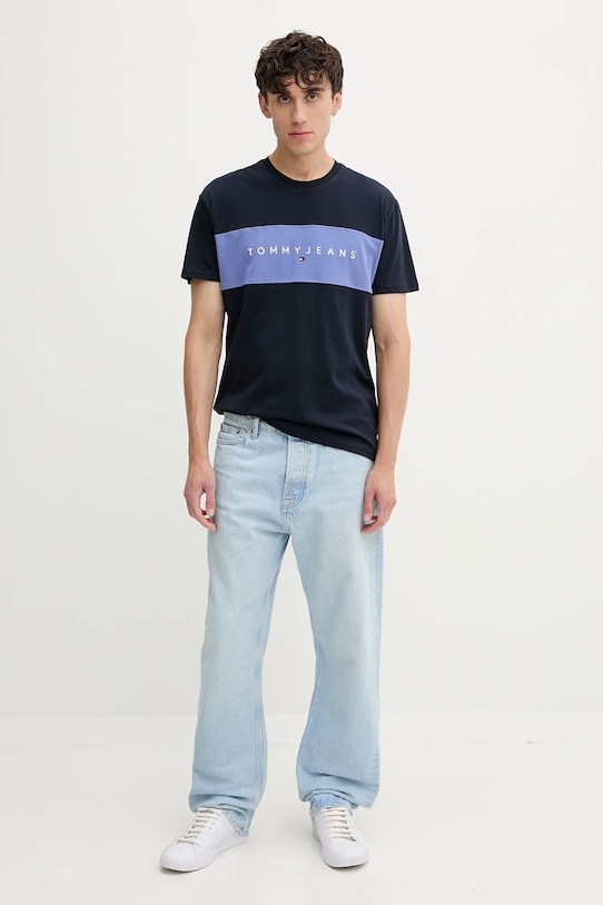 Tommy Jeans t-shirt in cotone DM0DM21933 blu navy AW25