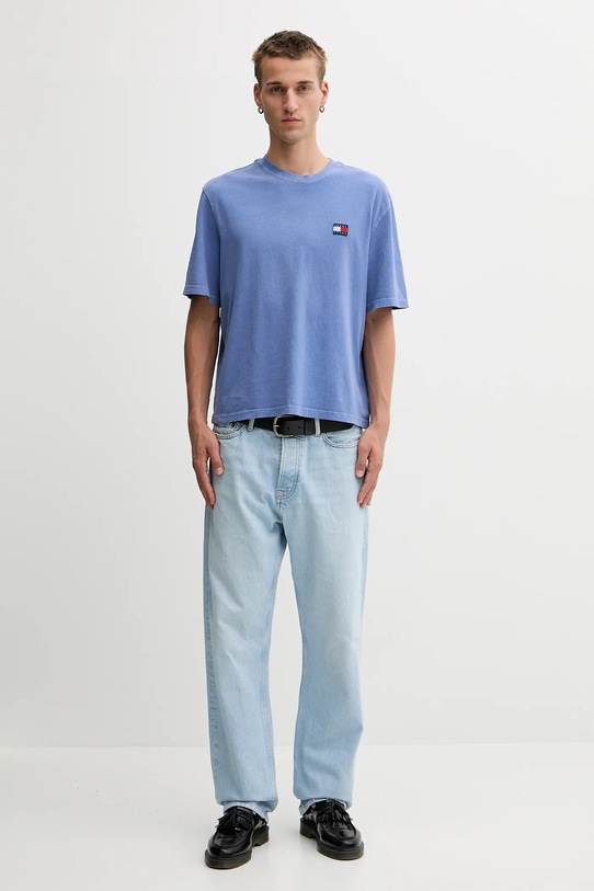 Tommy Jeans tricou din bumbac DM0DM21975 albastru AW25