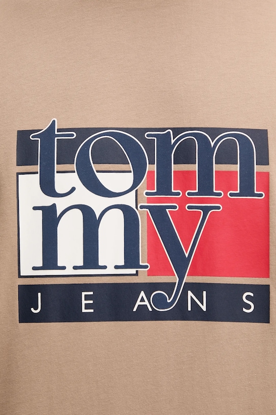 Бавовняна футболка Tommy Jeans DM0DM21977 бежевий