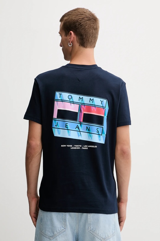Îmbrăcăminte Tommy Jeans tricou din bumbac DM0DM21980 bleumarin