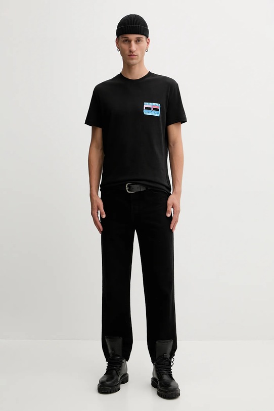 Tommy Jeans tricou din bumbac DM0DM21980 negru AW25